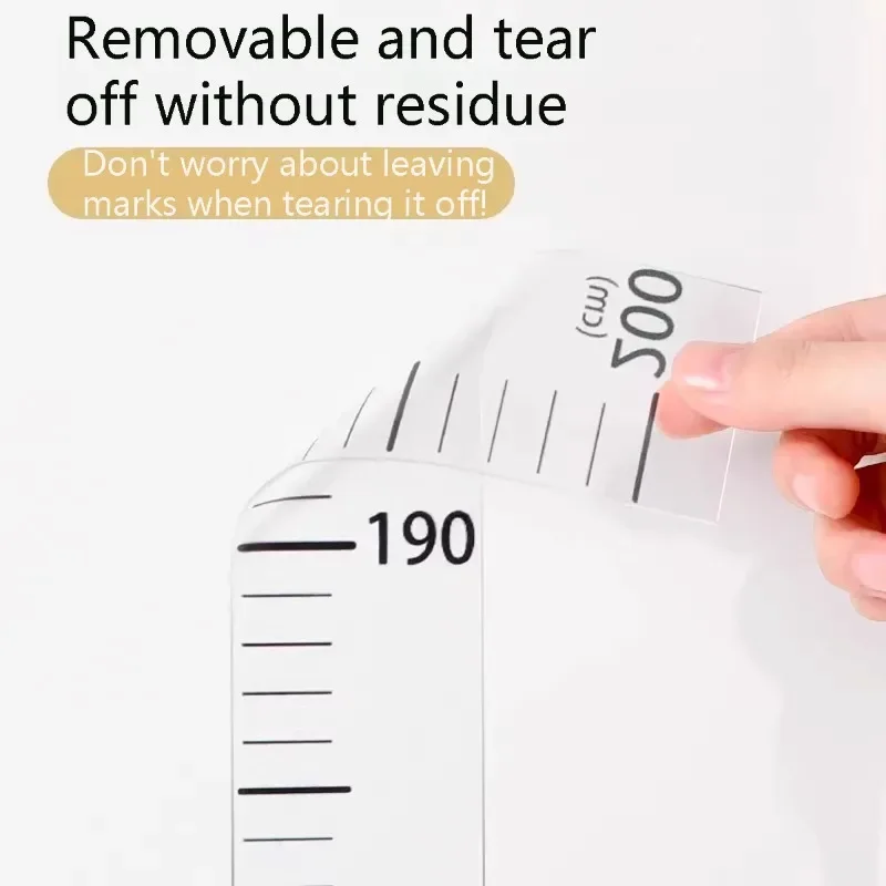 1pc Height Sticker 0-200cm, Waterproof Self-adhesive Height Measurement Transparent Sticker for Living Room and Bedroom Walls