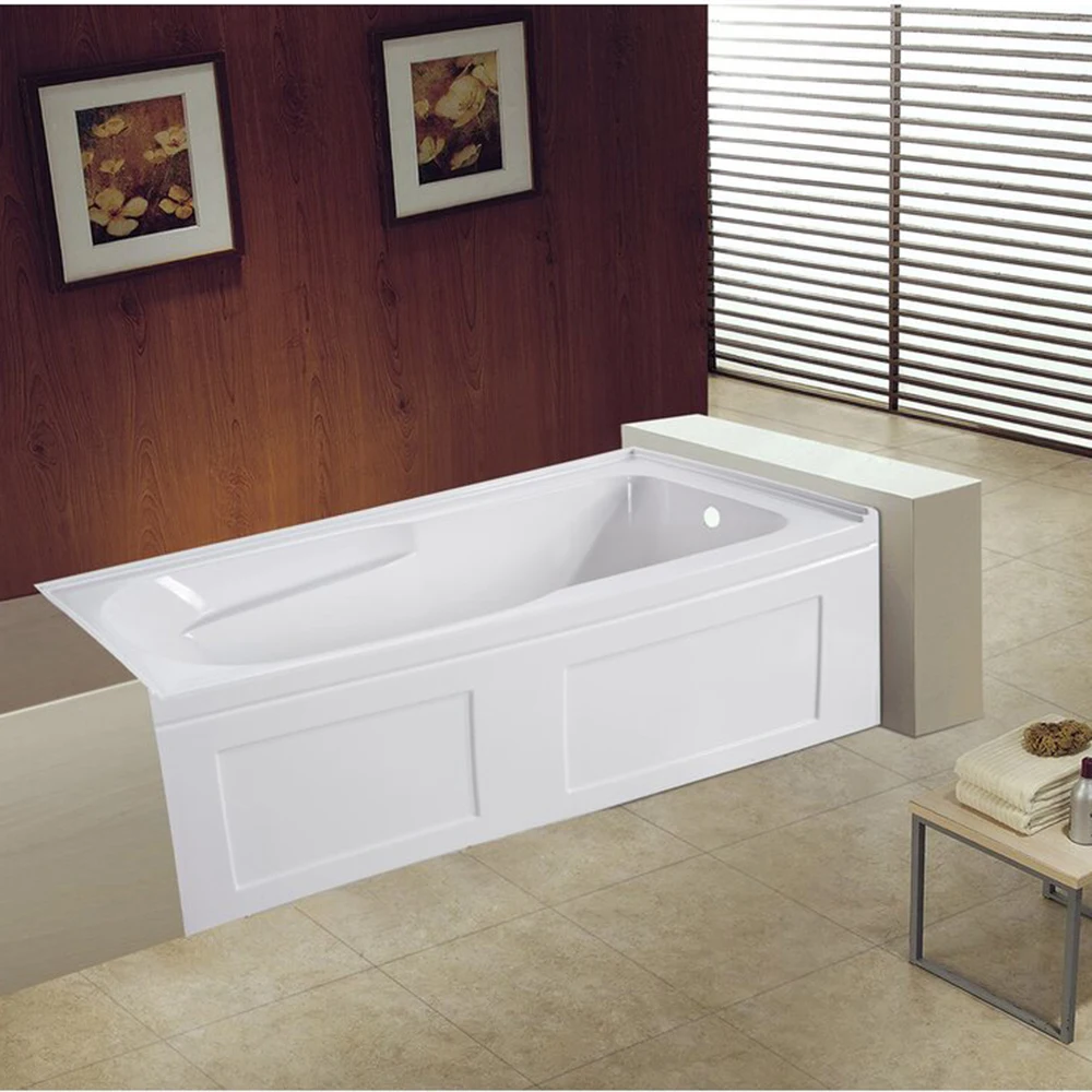Modern Design White Skirt Bathtub Bathroom Bath Tub And Freestanding Alcove Rectangle Acrylic Bathtub