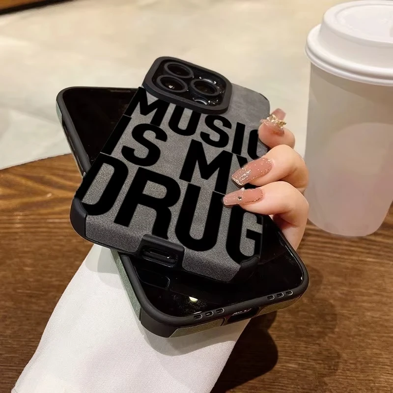 Shockproof 'Music Is My Drug' Phone Case - Premium Protective Cover