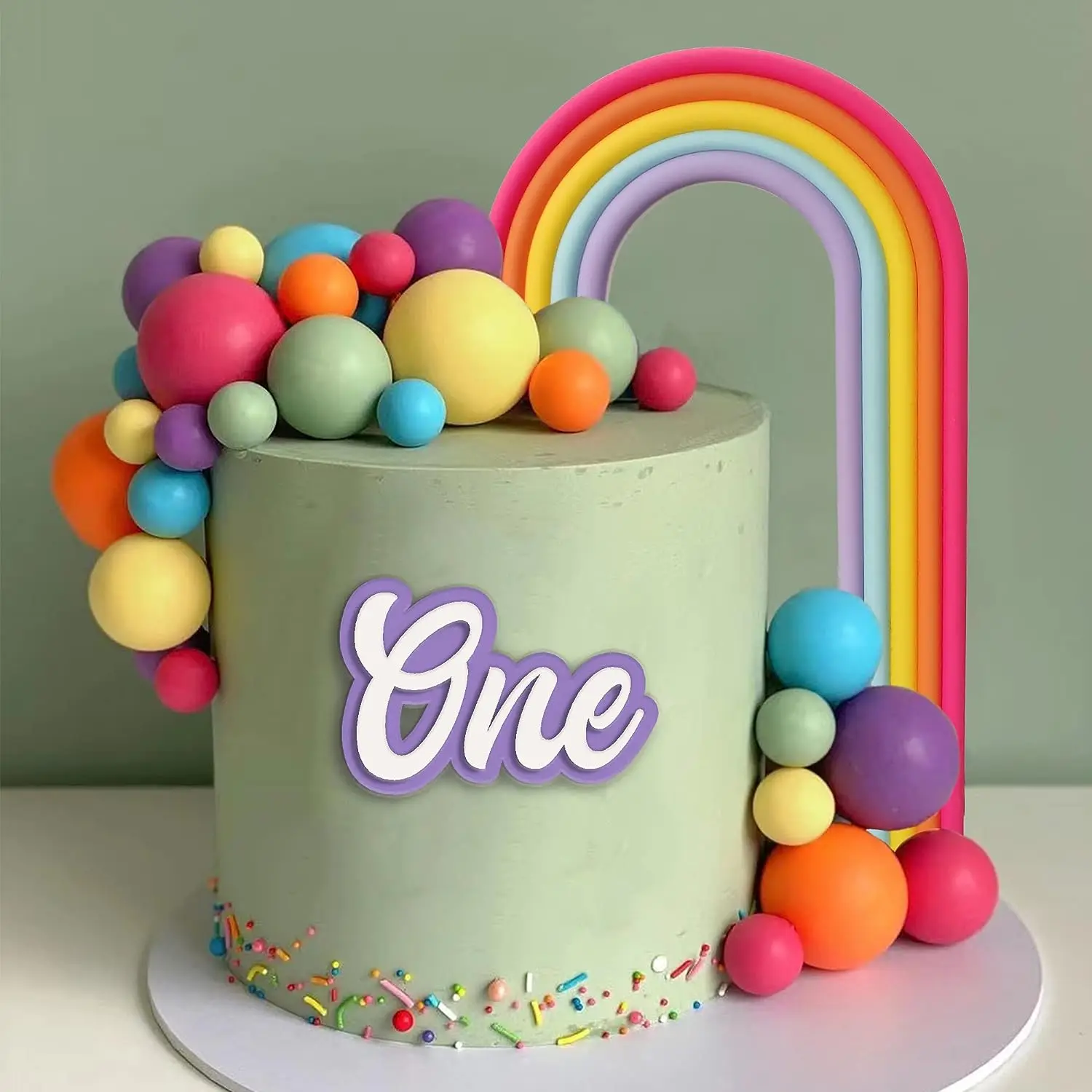 Balls Cake Toppers Boho Birthday Metal Glitter Balls Cake Topper for Baby Shower Wedding Party Cupcake Decorations 20Pcs