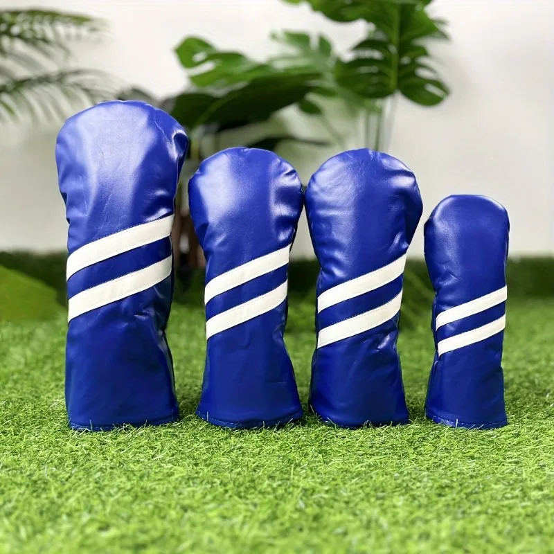 3pcs Waterproof Striped Golf Headcovers - Durable Protection For Your Clubs 2