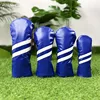 3pcs Waterproof Striped Golf Headcovers - Durable Protection For Your Clubs 2