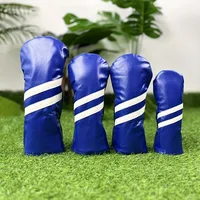 3pcs Waterproof Striped Golf Headcovers - Durable Protection For Your Clubs 2