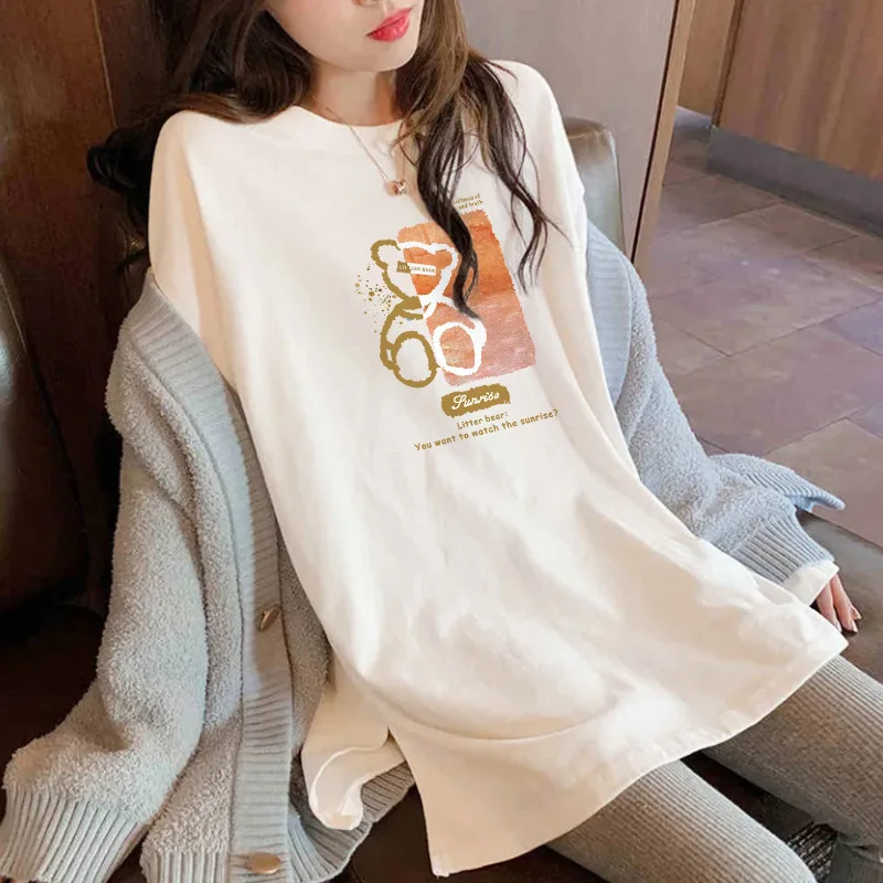 Winter Long Sleeve Cotton Nursing T-shirt Fashion Print Maternal Woman Breastfeeding Clothes Lactation Top Tees pregnancy 5