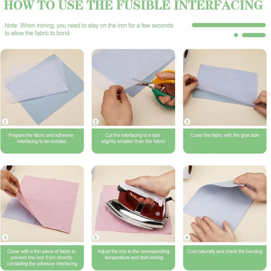 Interfacing Fabric for Sewing 11.6" x 30yd Non-Woven Fusible Interfacing Single-Sided Fusible for Sewing DIY Craft