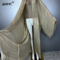 WINYI  high quality comfortable Women Soft Cardigan Loose Dress Party Boho Maxi beach Holiday Swimming Cover ups Africa Kimono - Image 4
