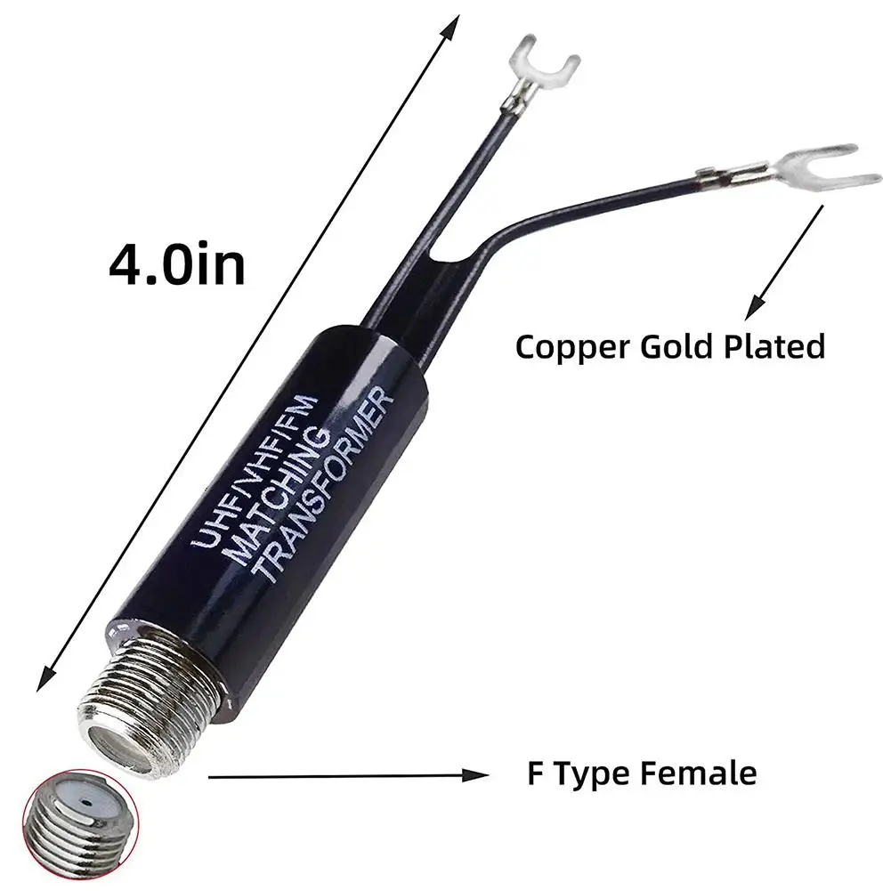 Antenna Pigtail Cable Transformer Adapter UHF/VHF/FM/TV F Cable 75-300 Ohm Balun Antenna Matching Transformer Adapter Cable Television Accessorie antenna pigtail cable