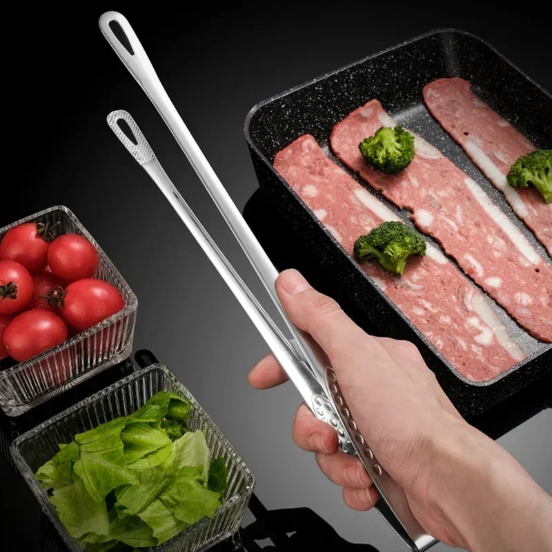 Kitchen Tongs Stainless Steel Barbecue Tongs Clip BBQ Grill Meat Cooking Tweezers for Food Utensils Kitchen Tool