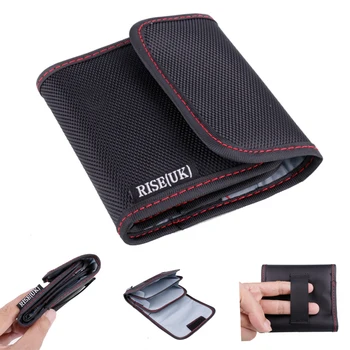 RISE(UK) 접이식 3 포켓 렌즈 필터 백, 소프트 카메라 렌즈 필터 파우치, 49mm-77mm ND UV CPL 렌즈 필터 홀더 지갑 케이스