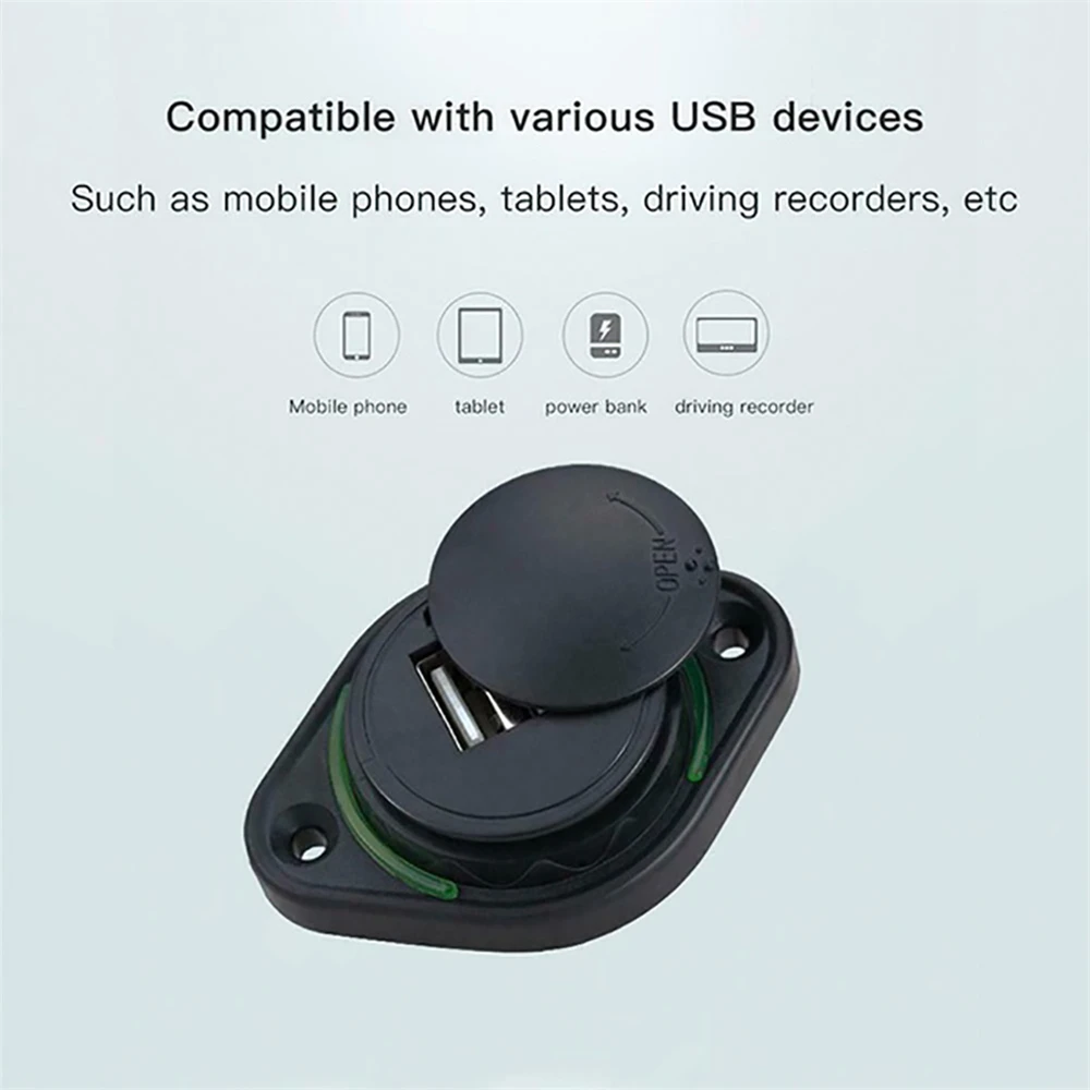 12-24V 3.1A Dual USB Charger Power Socket Adapter 2 Port USB Car Phone Charger Panel Mount Auto Motorbike Car Boat Adapters phone charger car charger phone charger adapter car phone charger