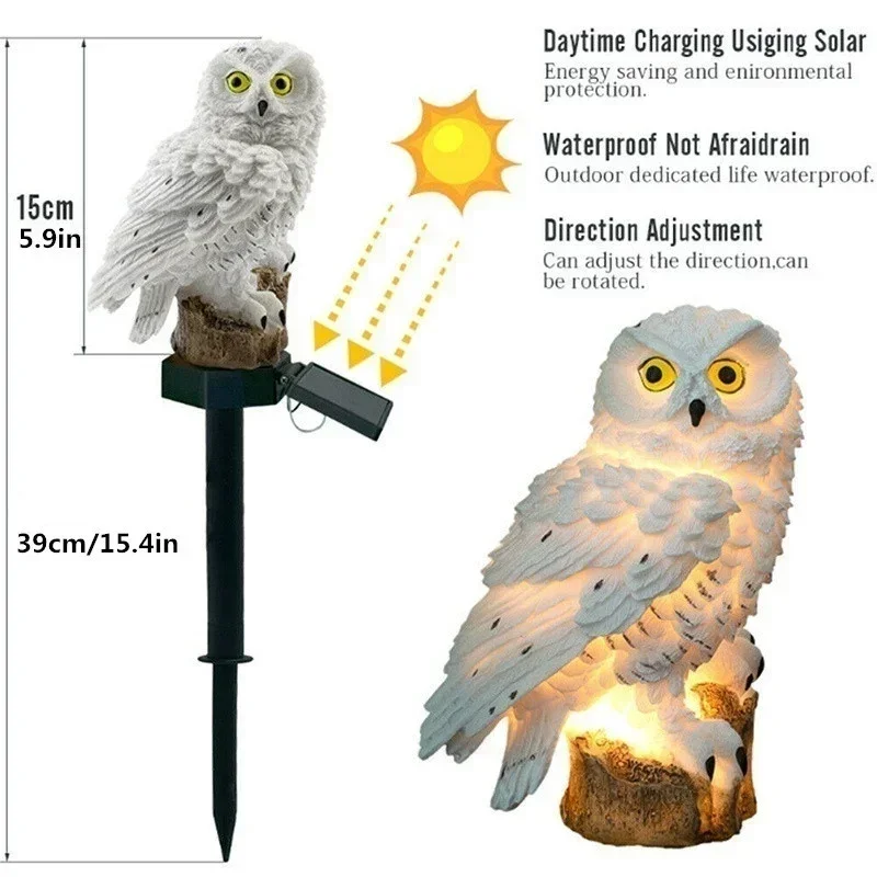 Solar-Powered Waterproof LED Owl Garden Lights - Outdoor Decorative Pathway Lighting