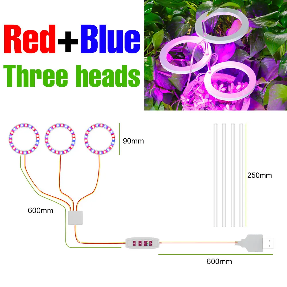 Full Spectrum LED Grow Light with Dimmable 24-Hour Timer