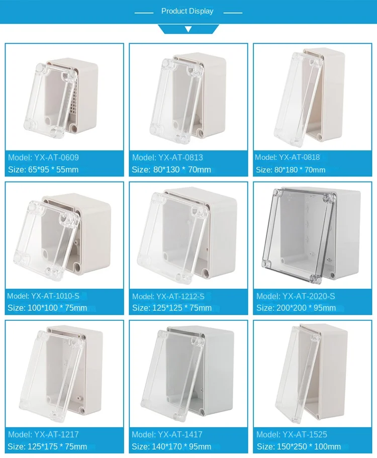 elétricas impermeáveis do cerco, tampa transparente, instrumento