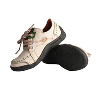 TMA EYES Women's Hand-Stitched Leather Sneakers Lightweight Flat Design Shoes Comfortable Breathable Upper Leather Sole - Image 3