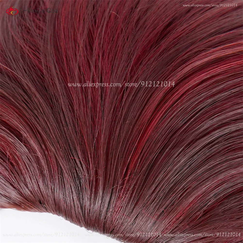 Kamado Tanjirou Cosplay Perücke 32cm Rotbraun Synthetik Hitzebeständig Halloween 14