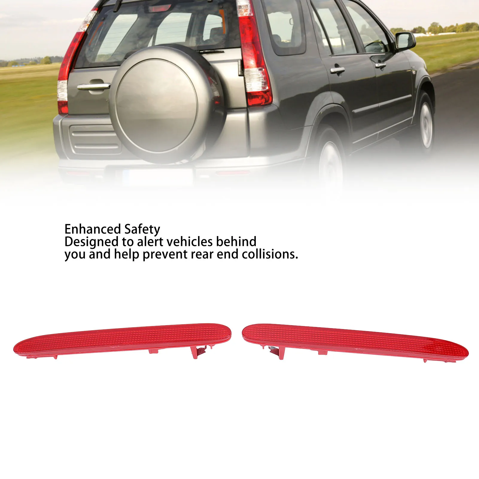 Rear Bumper Reflector Lens Left Right Replacement 2Pcs for Acura Accord Odyssey CR‑V Element 33555‑SEA‑013 33505-SEA-013