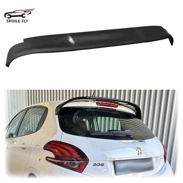 2012 To 2019 For Peugeot 208 MK1 Rear Roof Spoiler Wing Lip Cover By High Quality ABS Gloss Black Body Kit Car Accessories 1