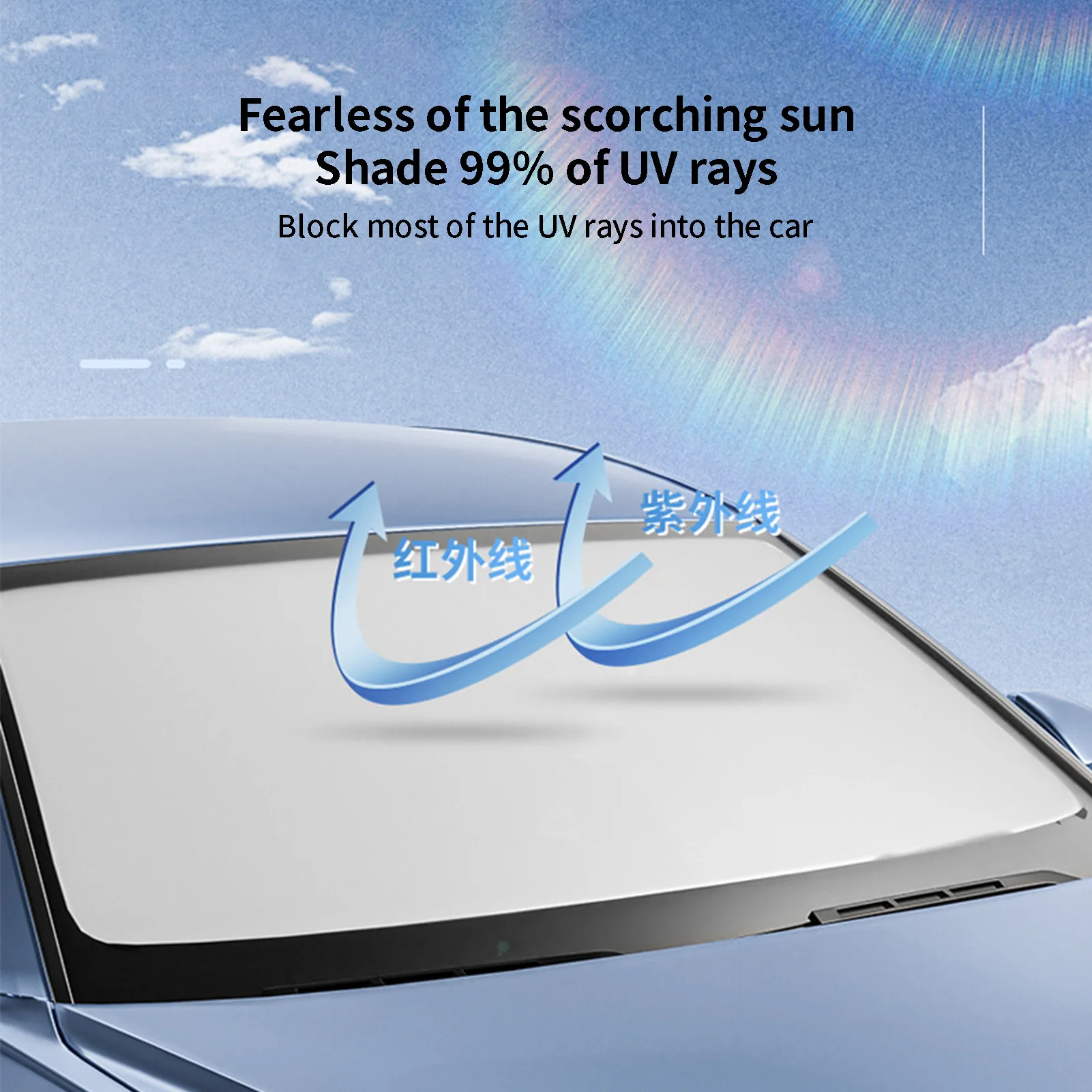 

Солнцезащитный козырек на лобовое стекло автомобиля, универсальная Складная Защита от солнца, с чехлом для хранения