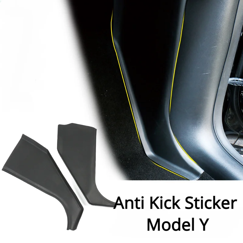 

For Tesla Model Y Anti Kick Pad Front Door Rest Pedal Side Guards Protector Sticker Protection Cover TPE Modely Accessories 2023