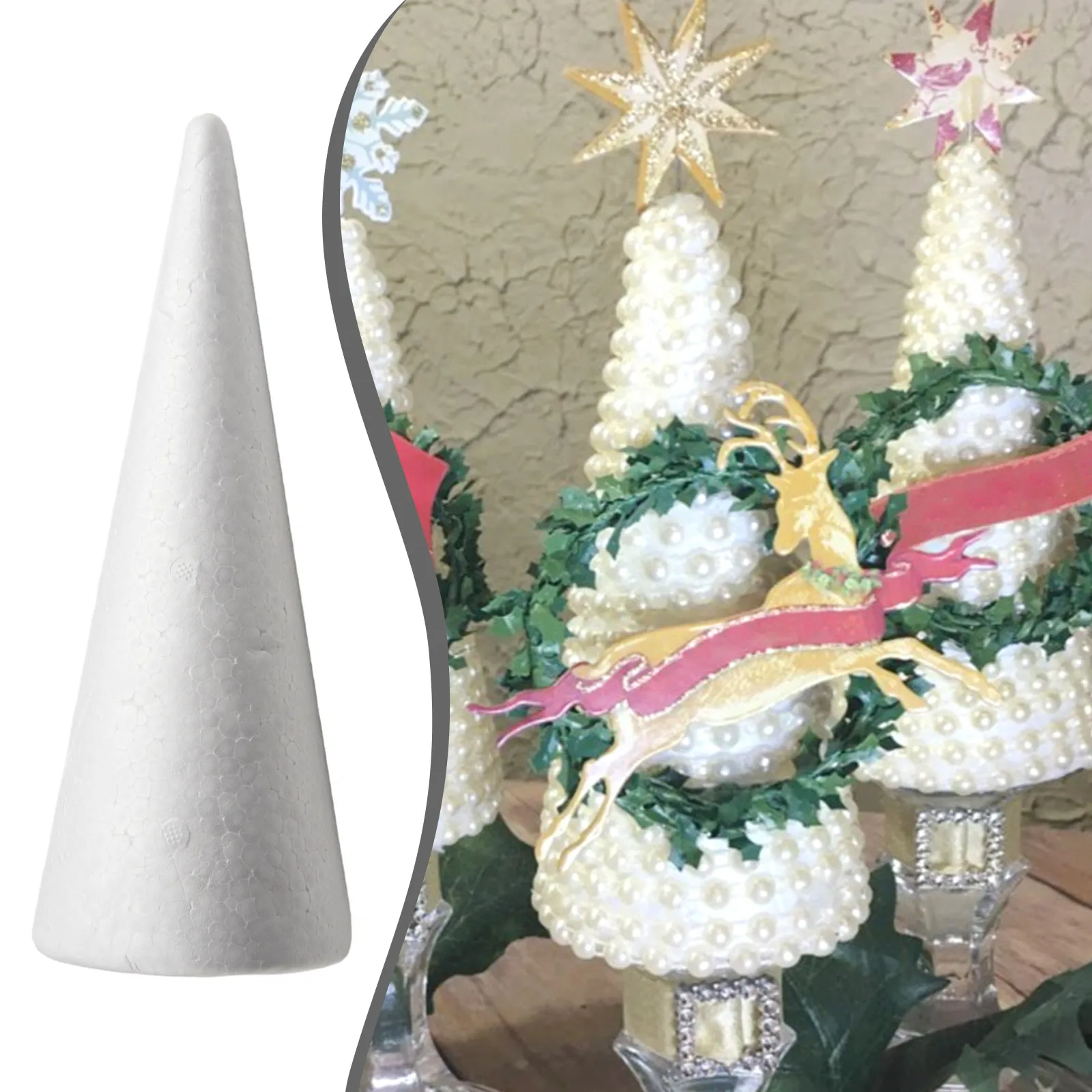 Christmas Foam Cones Polystyrene Foam Tip Cone DIY Craft Accessory Handmade  Party Celebration Festival Decorations - AliExpress