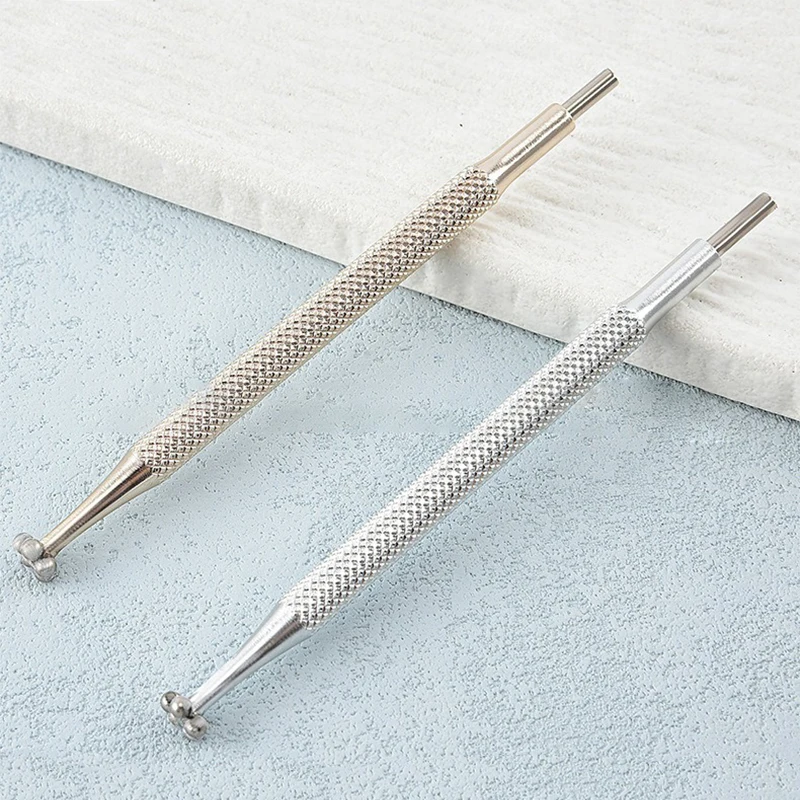 Stylo magnétique à ongles double embout en forme de fleur vortex et d'œil de chat, bâtonnet magnétique argenté puissant pour vernis à ongles gel, outils de manucure_voghion.com