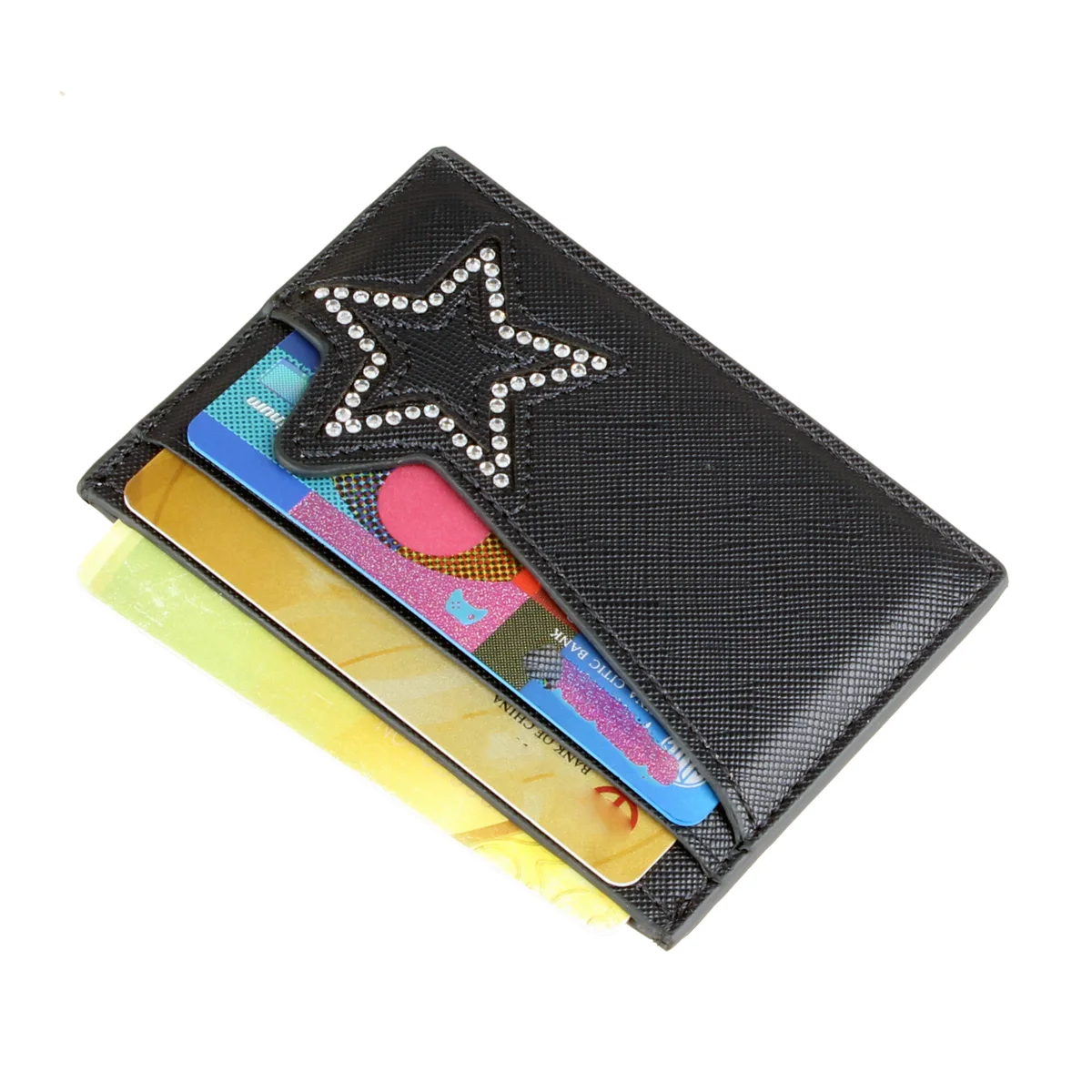 High quality diamond pentagram card bag, stylish and personalized card clip