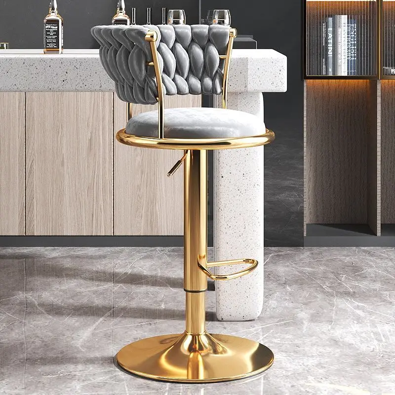 Bar Stool High Counter Adjustable Luxury Backrest Stylish High End Home Popular Tall Chair Modern Design Elegant Comfort Furnitu