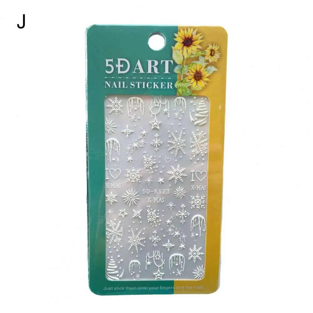 

Улучшенная атмосфера, привлекательная 5D рельефная наклейка для ногтей, Рождественское украшение, принадлежности для ногтей