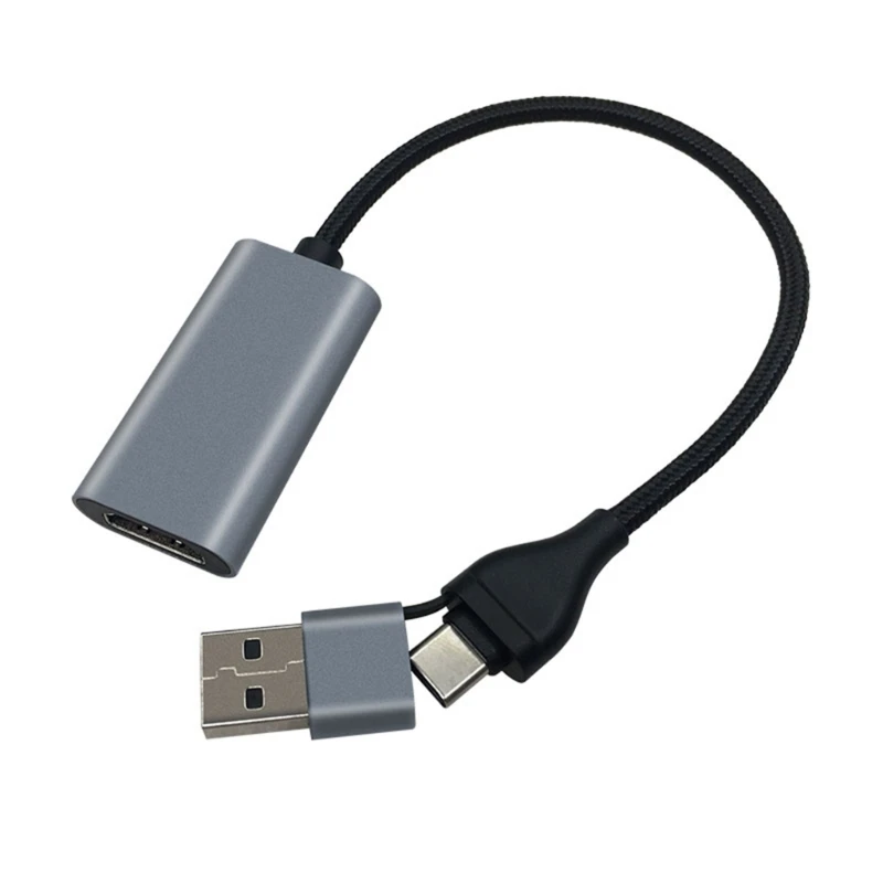 휴대용 USB Type-C+USB 호환 어댑터 케이블 Phone Screen Projection Type-C+USB 호환 어댑터