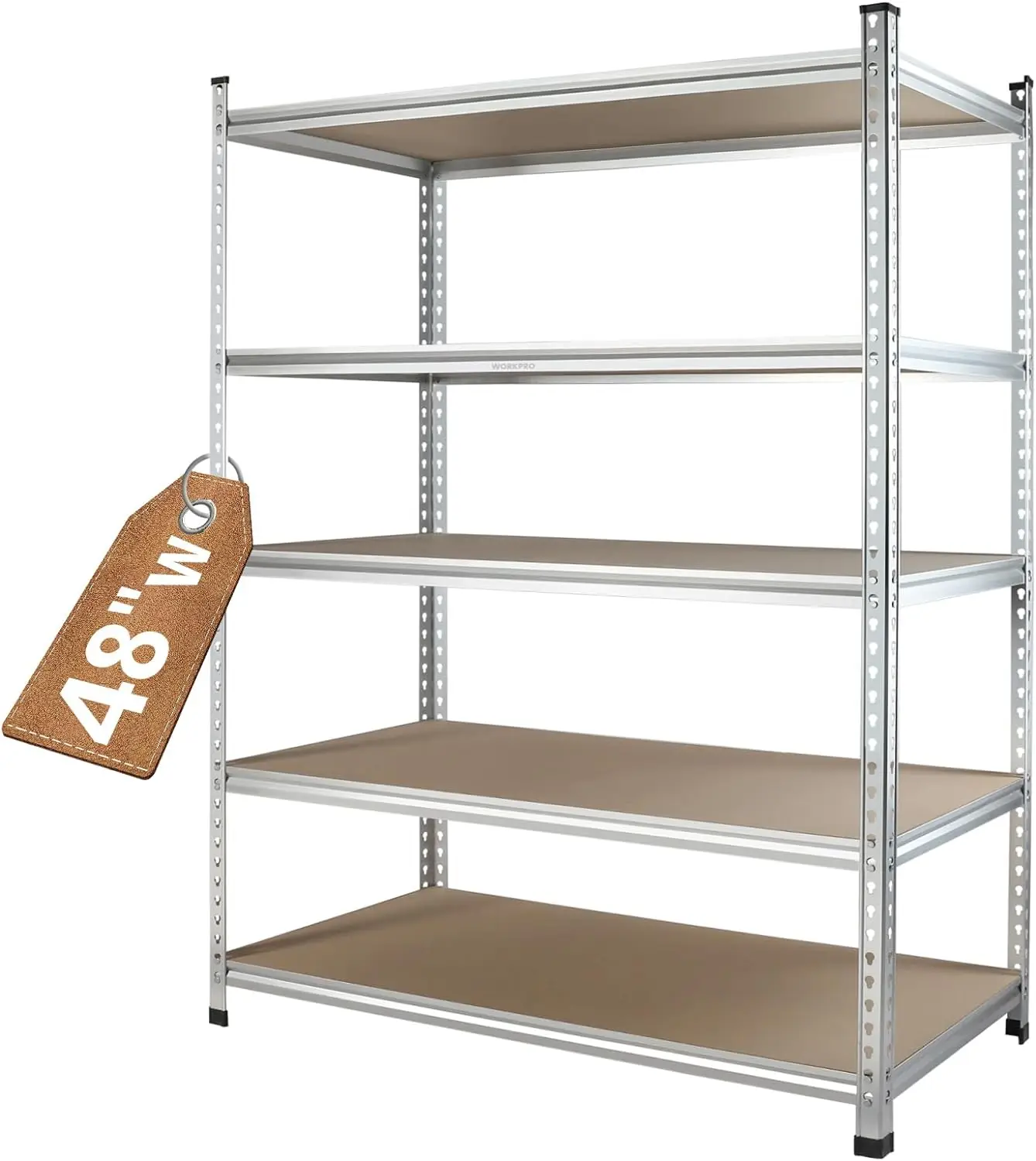 

5-Tier Storage Shelving Unit, 48”W x 24”D x 72”H, Adjustable Storage Rack Heavy Duty Aluminum Alloy Shelf