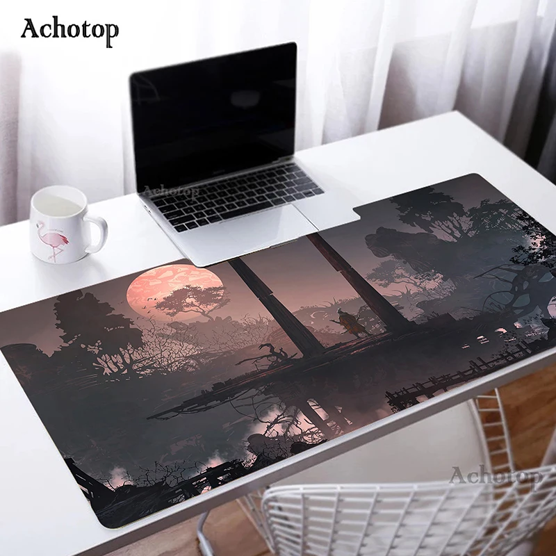 

Computer Mouse Pad Chinese Style Black and White Gamer Mousepad Large Mouse Mat Gaming Padmouse 1000x500mm Mouse Mat Big Deskmat