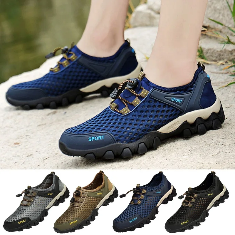 Men's Sneakers Breathable Mesh Shoe Mens Outdoor NonSlip Hiking Shoes
