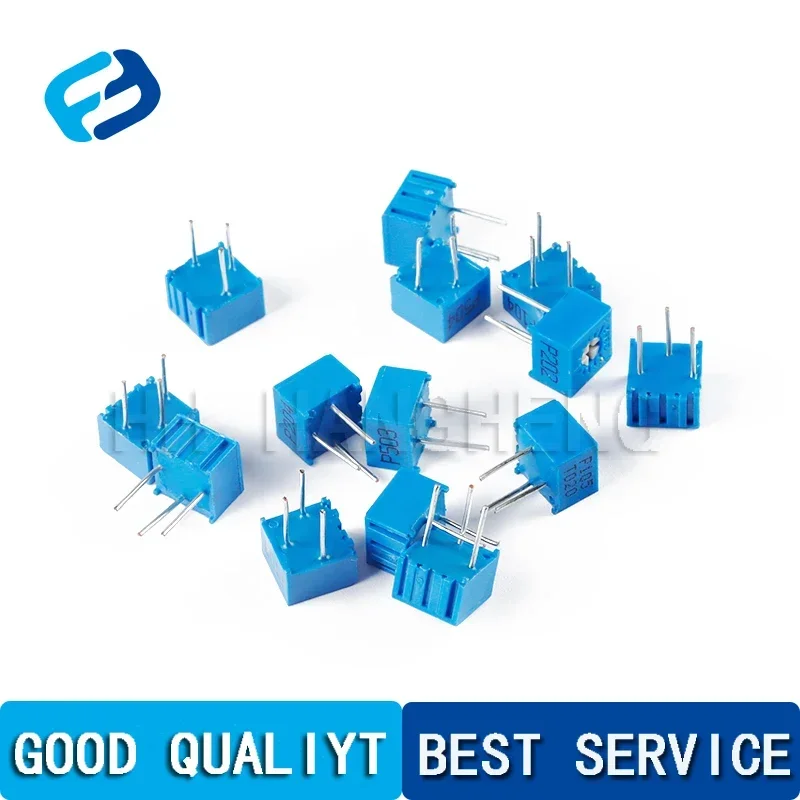 10 Pz 3362P Resistenza P104 P503 101 201 501 102 202 502 103 Trimpo Trimmer Potenziometro 3362 500R 1K 2K 5K 10K 20K 50K 100K