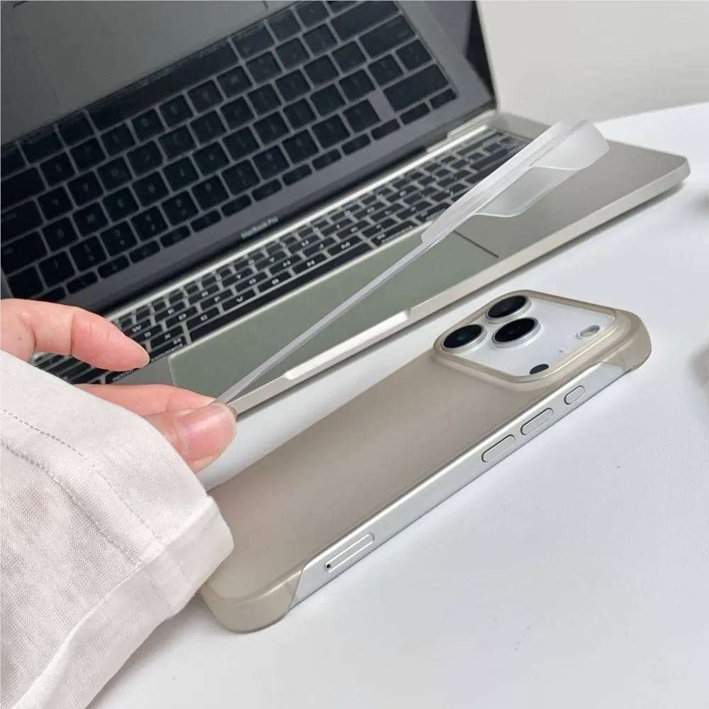 Sleek Borderless Matte Clear Shockproof Phone Case - Ultra Thin Translucent Design