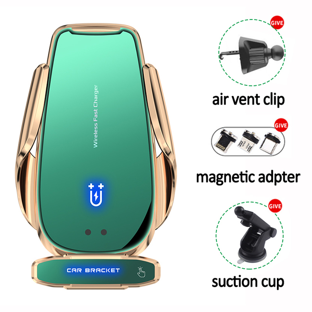 Car Wireless Charger Magnetic Automatic Clamping Car QI Fast Charging Mount Holder For iPhone 13 12 Pro Max 11 Mobile phone