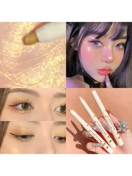 Heallor Diamond Blue Pencil  Makeup Highlighter Pearl Brightening Cream Gold Silver Eye Shadow Pen Glitter Silkworm Eye Liner Pe - Thumbnail 8