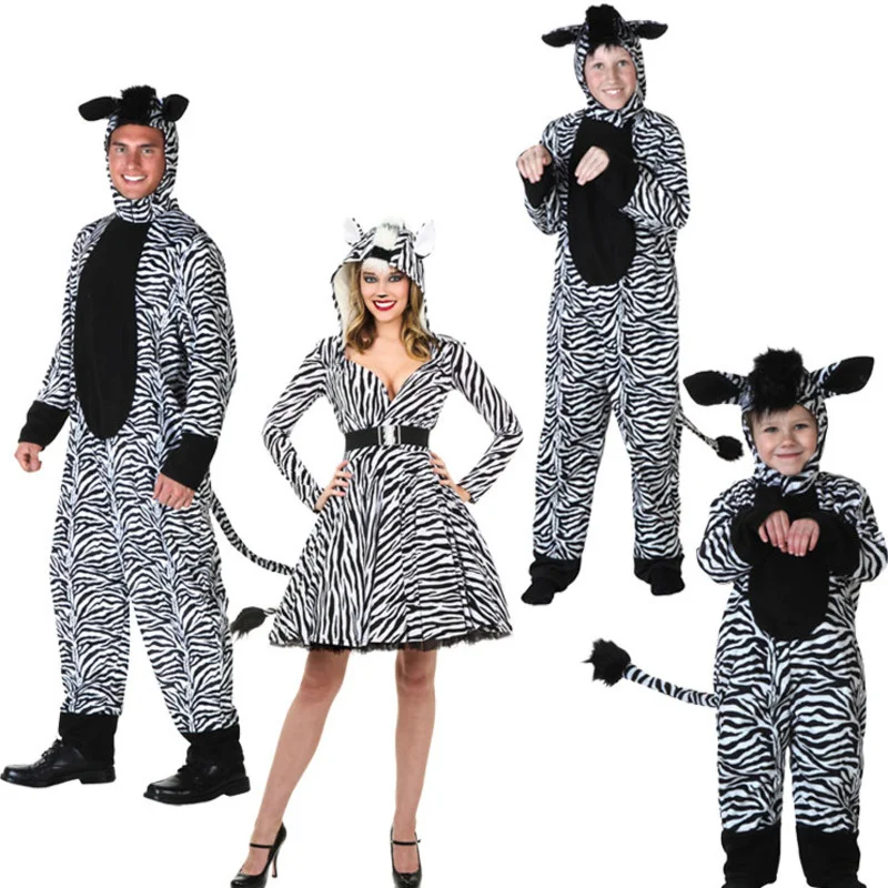 

Halloween Cosplay Children's Day Stage Performance Cosplay Animals Adult Children Zebra Costume Zebra Parent-child Clothing