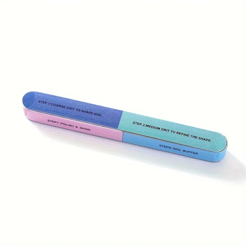 6-in-1 Nail Buffer Shaper Easy-Grip Design Durable Unscented Manicure and Pedicure File Stylish Print