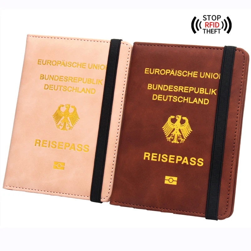 

RFID German Passport Travel Organizer Multi-insert Card Slot Strap Ticket Holder Passport Travel Organizer Storage Bag