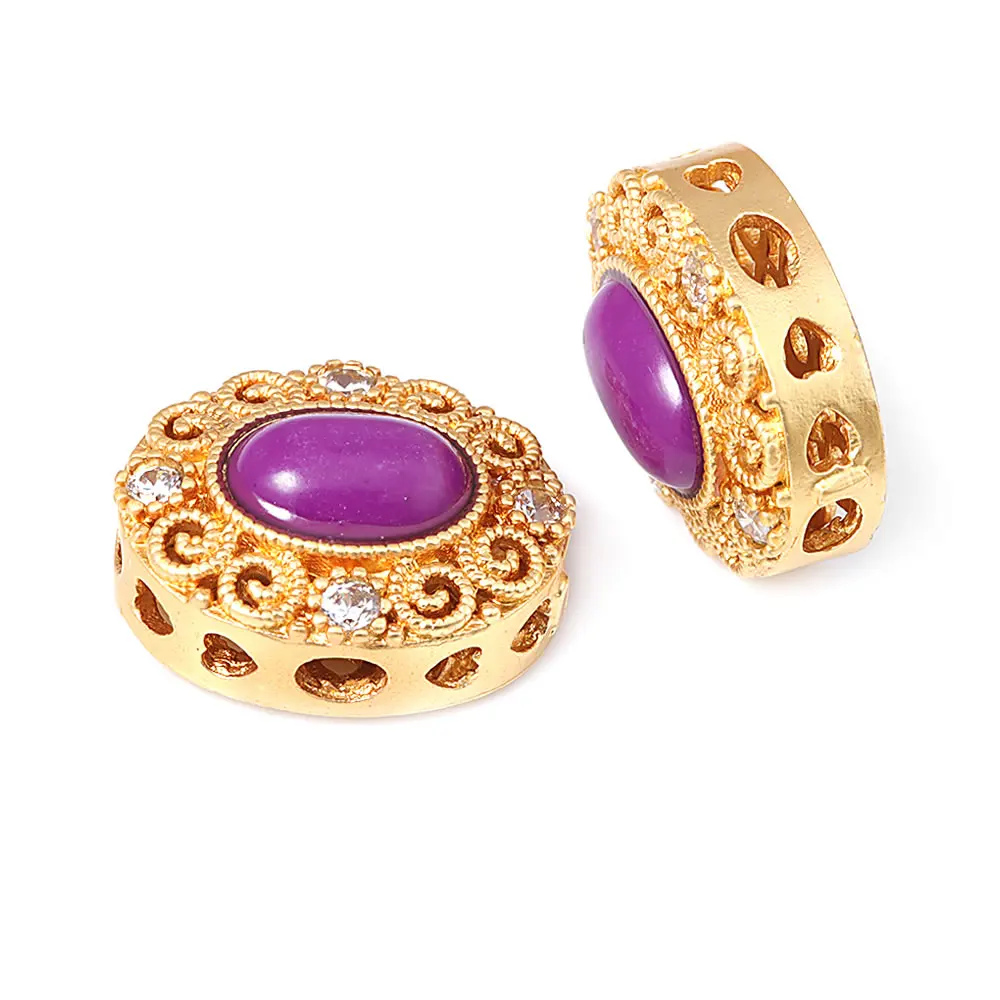 Pulseras de Cuentas Nepalesas Vintage Estilo 5PCS Brasso Dorado Mate Accesorios DIY para Hacer Joyería - details 33