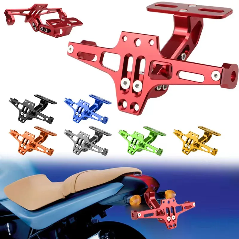 Universale Moto Cnc Porta Targa Cornice Targa Led Staffa Luce Indicatori Di Direzione Per Triumph Tiger 1200 Yamaha Jog