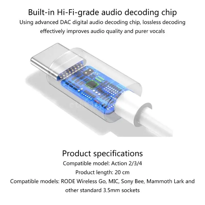 Type-C  3.5mm Aux ̺ Rode ũ/׼ 4/3/2 ī޶  3.5mm USB C   ڵ 