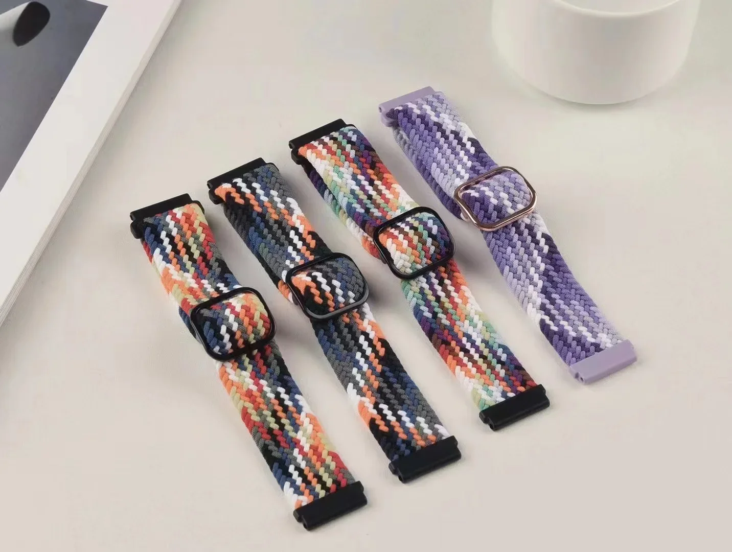 Nylon Braided Watch Strap - Durable Fabric Bracelet Wristband