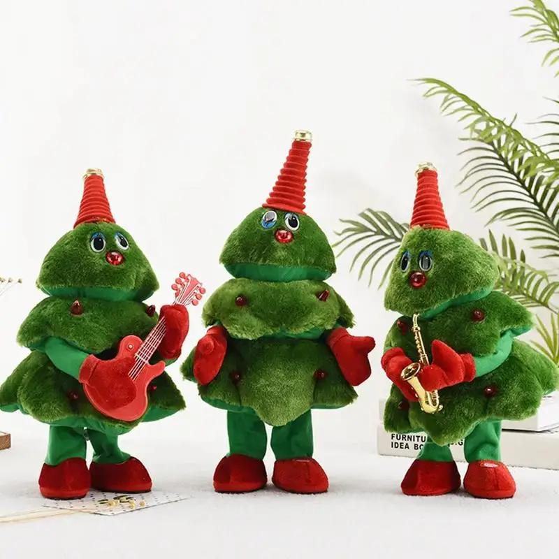 Electric Christmas Tree Singing and Dancing Plush Toys Dolls Funny Rotating Christmas Tree Toys Xmas Gifts Xmas Home Decorations