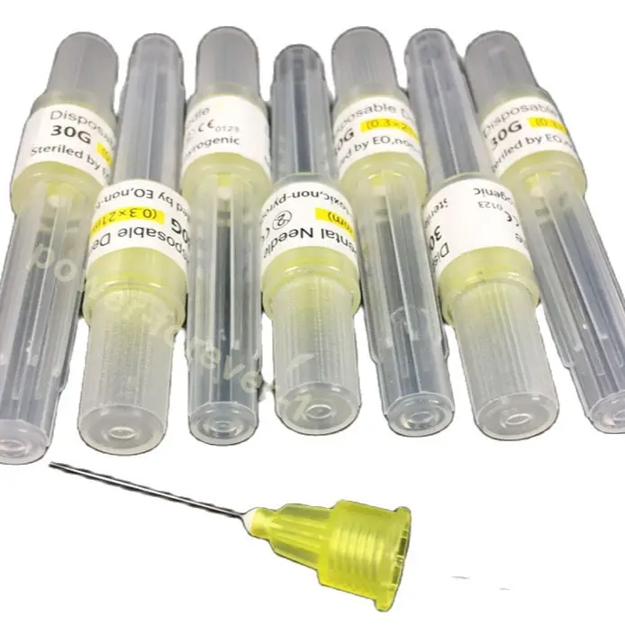 

100Pieces Dental Delivery Tips Syringe Needle Injection Tip Disposable 30GAX21MM Yellow Beauty