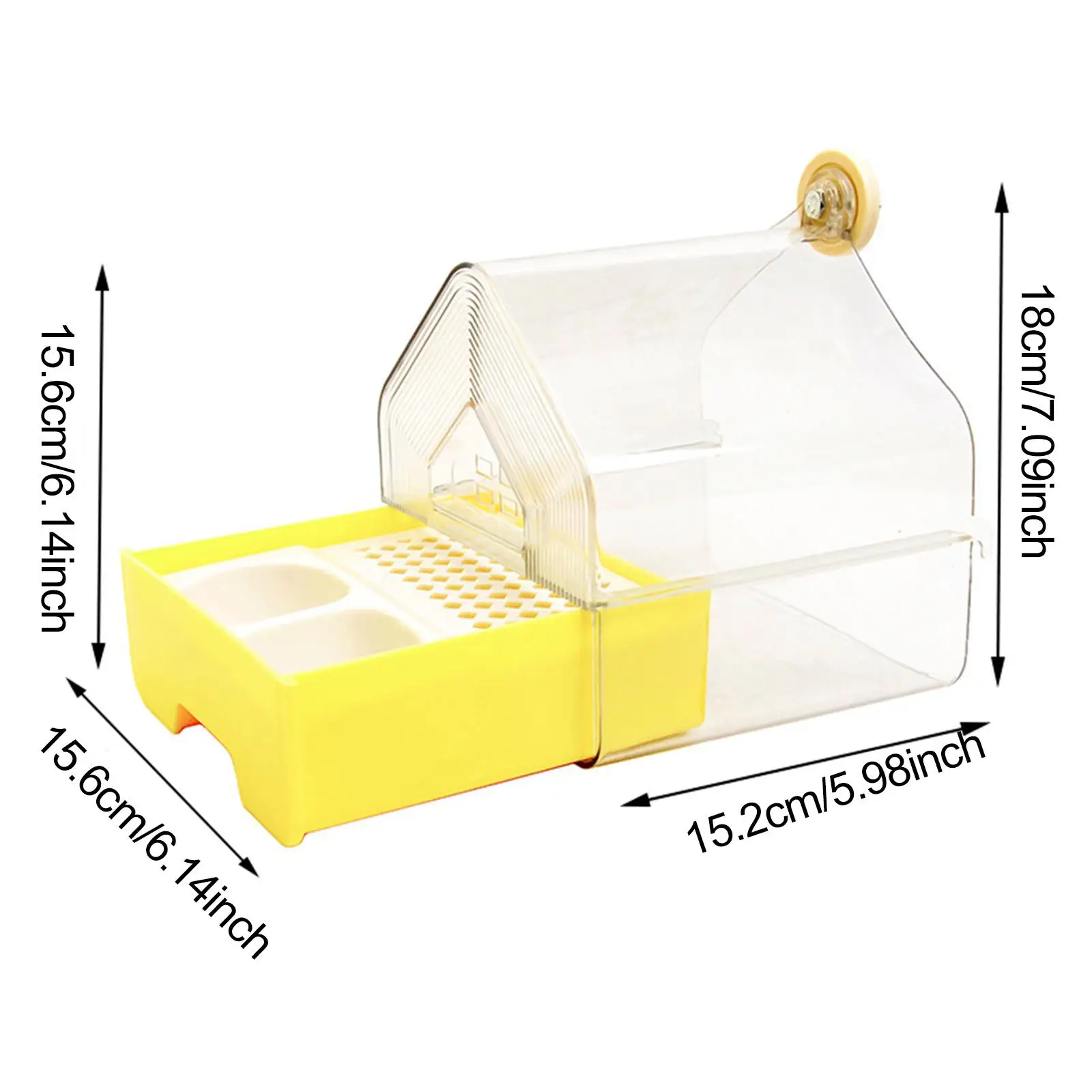 Parrot Bathing Box Clear Parrot Bath Tub for Finches Canaries Like Lovebirds