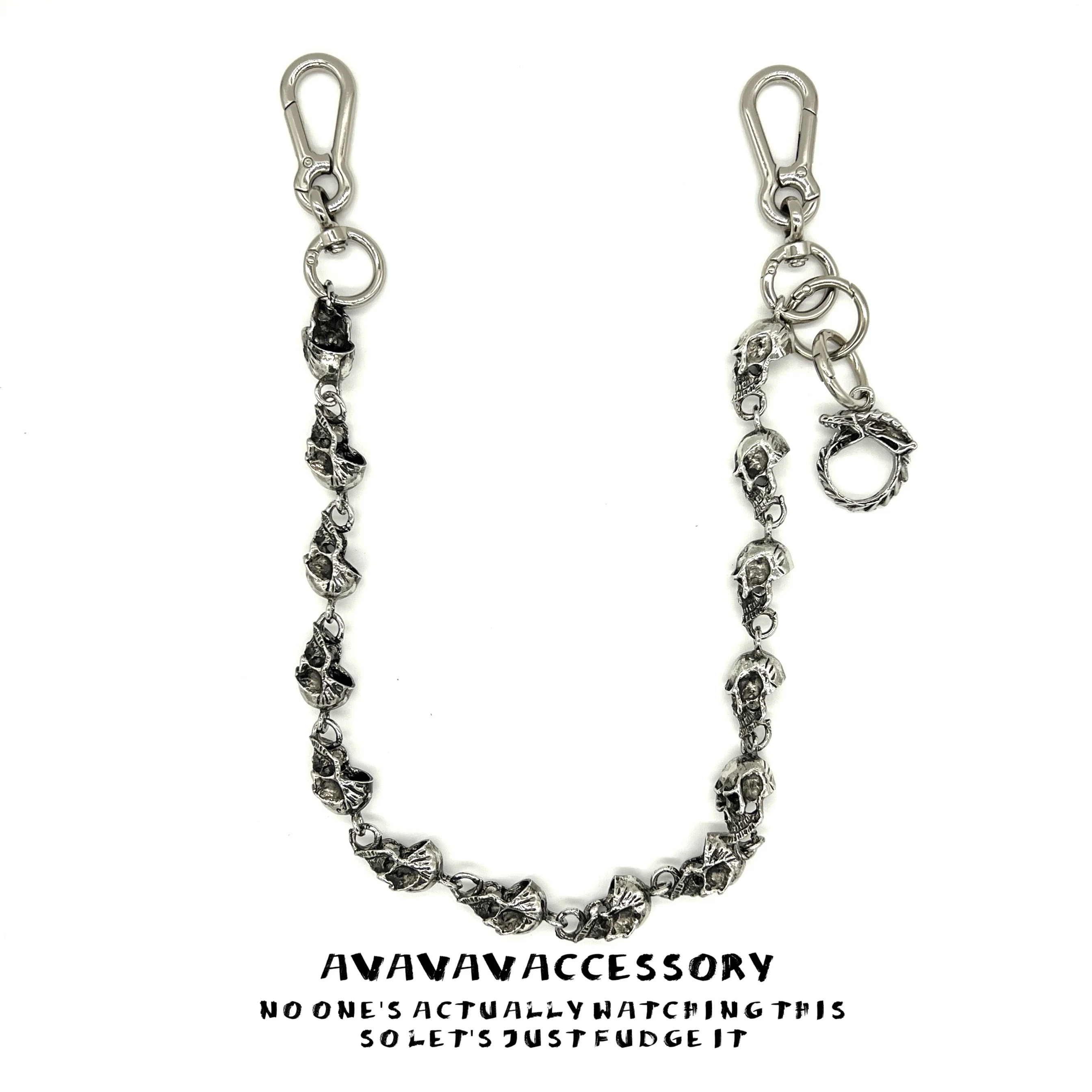 니치 레트로 해골 청바지 허리 체인 힙합 남녀 공용 가방 걸이 체인 장식