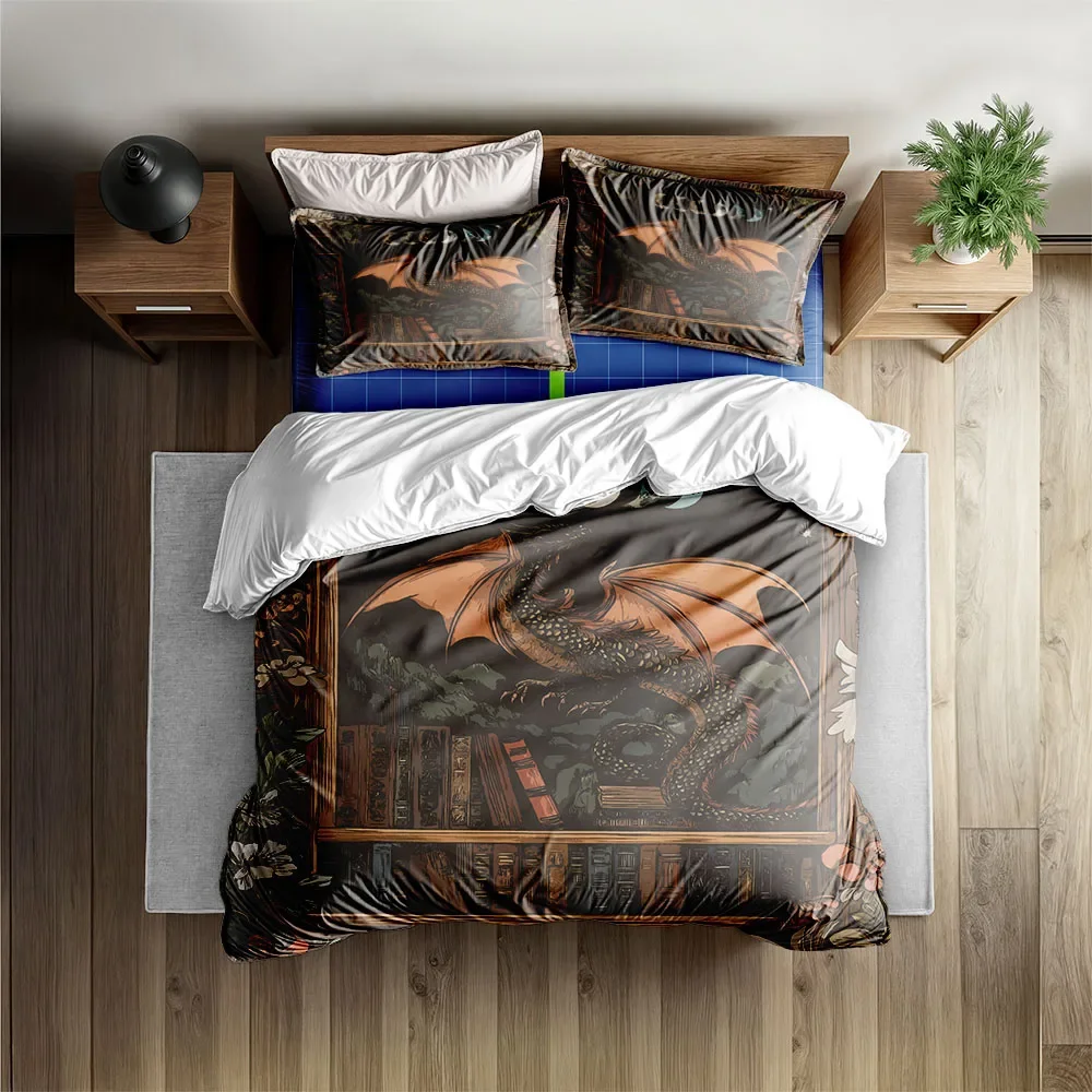 Angry Phenix Dragon Duvet Cover Set King Queen Double Full Twin Single Size Bed Linen Set