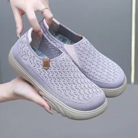 2024 New Shoes for Woman Vulcanize Shoes Autumn Round Toe Flats Mesh Breathable Ladies Fisherman Shoes Platform Casual Sneakers 1