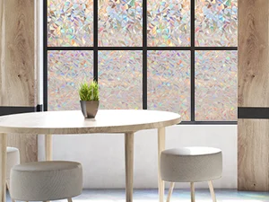 Fenster-Sichtschutzfolie, Regenbogenfarben, statisch haftende Buntglasfolie, Fensterabdeckungsaufkleber, nicht klebend, abnehmbar, reflektierend, für Zuhause – Detail 5